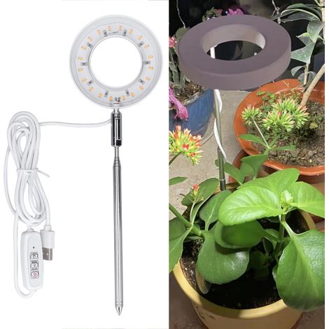 LED-Pflanzenwachstumslampe, Vollspektrum-Zusatzlicht für Zimmerpflanzen, einziehbares USB-Zusatzlicht für Sukkulenten, Grünpflanzen und Blumen. (1/5)
