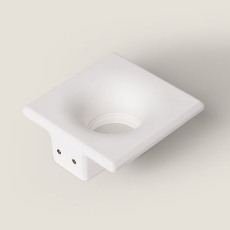 Aro Downlight Integración Escayola/Pladur para Bombilla LED GU10 / GU5.3  Corte 120x120 mm Blanco (1/4)