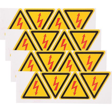 Quatre autocollants de signalisation de danger avec support adhésif les panneaux de sécurité d’avertissement de danger électrique sont de bonne qualité. (1/5)