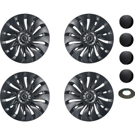 Copricerchi, design elegante, materiale resistente, grigio canna di fucile LR, 19 pollici, stile Tornado, per Tesla Model Y (1/2)