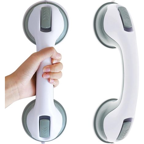 2 Pcs Poignée Ventouse, Poignée de Douche à Ventouse, Poignee Securite Salle de Bain, Sans Perçage Amovible, Barre d'Appui WC Douche, pour Personnes Âgées, Handicapés, Enfants (Vert) (1/5)