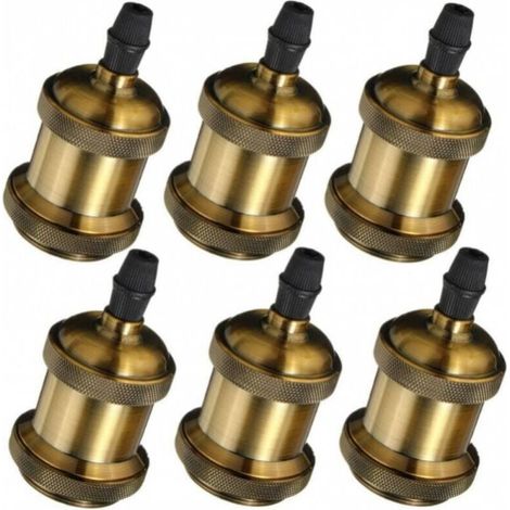 YMYNY Vintage Style 6 LED Spiral Ceiling Pendant Light Fixture Adapter Holder 110-220V Antique Bronze