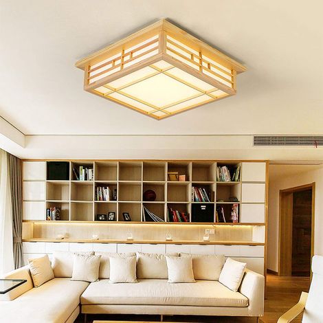 Japanische Deckenleuchte LED Lampen aus massivem Holz Tatami-Raum-Lampen-Lichter, Schlafzimmer Balkon Protokolle warmes Licht (1/5)