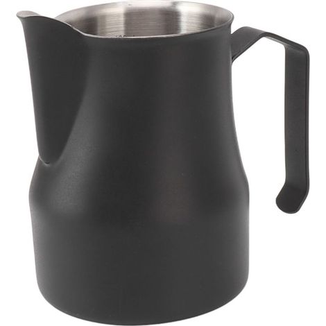 Verseuse à lait 550 ml en acier inoxydable 304, bec verseur, échelle graduée, idéale pour café et latte, finition noire mate, usage professionnel et bureau (1/5)