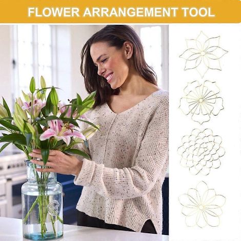 Grille décorative en acier de 12,7 cm (5 po) pour vases, lot de 4 (1/4)