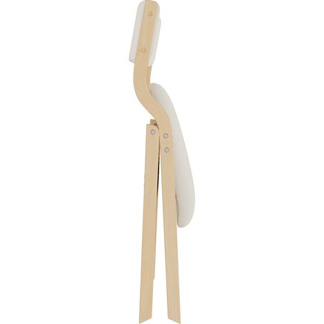 6 chaises pliantes en bois massif avec assise en lin beige pour salle à manger (1/5)