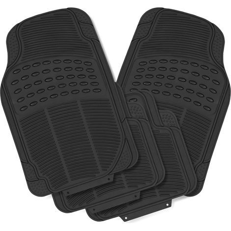 Black Rubber Car Mats, Non-Slip, Universal, For SUVs and Sedans (1/5)