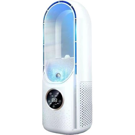 Ventilateur rafraîchissant Humidificateur à brumisation Éclairage LED multicolore Fonction minuterie programmable (1/5)