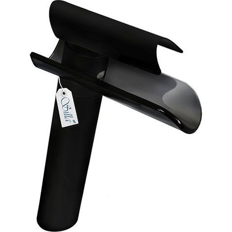 Grifo lavabo caño alto monomando, Negro