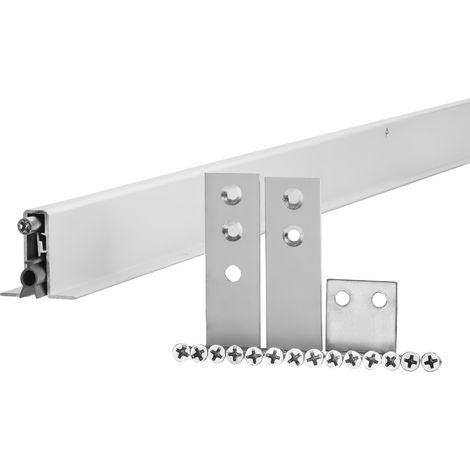 SOTECH Türbodendichtung Türdichtung automatisch für Türbreite bis max. 985 mm, Aluminium eloxiert kürzbar, zum Einfräsen Befestigung seitlich und von unten