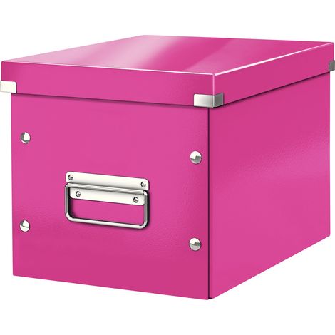 Leitz Click & Store WOW Scatola Archivio Cubo Medio, per Mantenere la Casa e l'Ufficio in Ordine, Rosa, 61090023 (1/5)