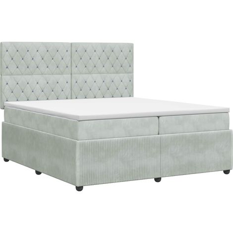 Maison Exclusive - Boxspringbett mit Matratze Hellgrau 200 x 200 (1/5)