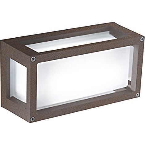 Lampada da Parete e Soffitto IP54 in Alluminio Verniciato Corten, Stile Moderno per Interni ed Esterni, Attacco E27, Dimensioni 12.2x25x9.5 cm