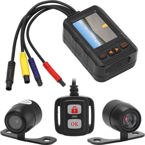 Caméra Moto 2in1 1080P+720P HD Étanche DVR Enregistreur de Conduite Boucle (1/5)