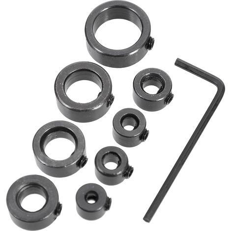 Bague de Limitation de Perçage 3-16mm en Acier Carbone pour Perceuse Clé, Butée de Profondeur Stable et Précise pour Outils de Menuiserie Bois (1/5)