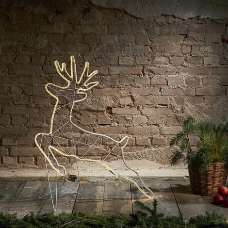 Outdoor Rentier-Silhouette ,Tapesil', 480 LEDs, Netzbetrieb, warmweiß, H 100cm, B 87cm (1/5)