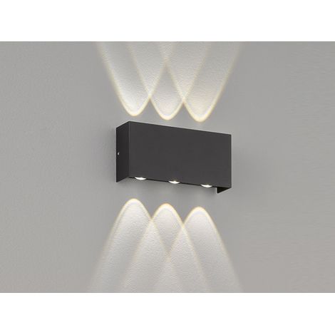 LED Außenwandleuchte NAIROBI Schwarz mit Up and Down Licht - 17cm breit (1/5)