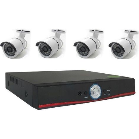 Trade Shop - AHD 1080P ONVIF VIDEOÜBERWACHUNGSKIT 4 8 KANÄLE 3MP 3,6 MM VGA HDMI LAN TP-01 - 4 Kanäle (1/2)