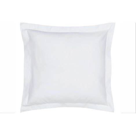 Umberto Ravelli – Lot de 2 taies d'oreillers 65 x 65 cm en coton 57 fils – Volant plat de 5 cm – Élégantes et confortables pour literie
