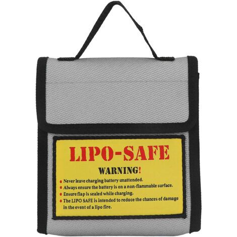 Sac de sécurité gris pour batterie LiPo, ignifugé et antidéflagrant, pour la maison
