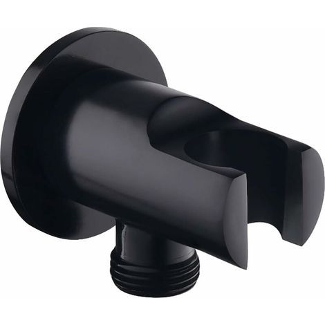 Support de douche mural rond noir, 1 pièce, universel