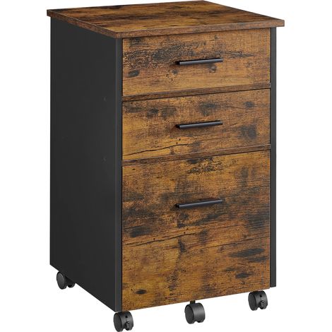 Caisson Bureau 3 Tiroirs, Table de Chevet avec roulettes (1/5)