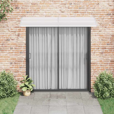 Auvent Marquise de porte, Store Banne pour porte, Gris et transparent 240x80 cm PC OIB8832E
