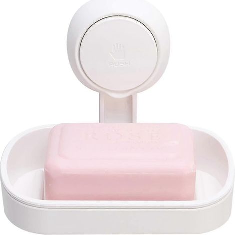 Porte-savon à ventouse sans perçage, étanche, pour douche et carrelage mural. (1/5)