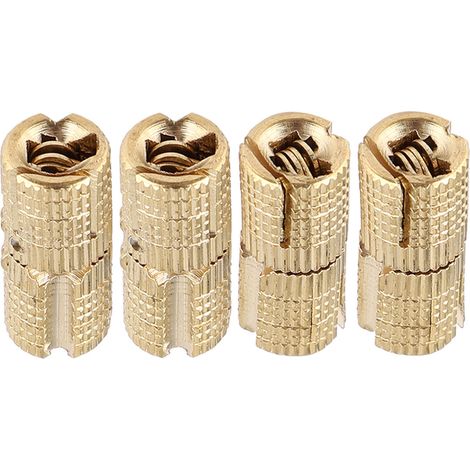 Lot de 4 charnières invisibles en cuivre et laiton pour coffret cadeau, angle d'ouverture de 180° et diamètre de 8 mm. (1/5)