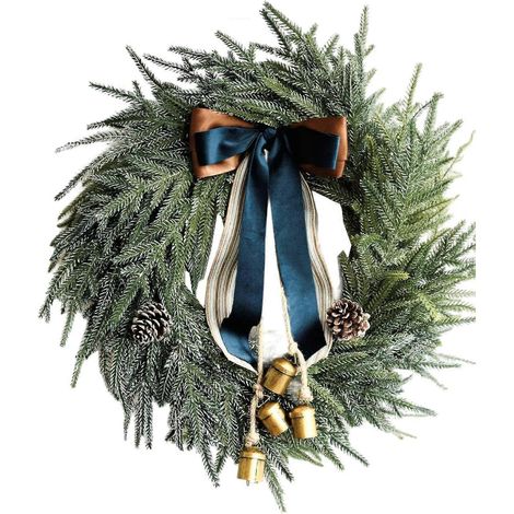 Couronne de Noël artificielle pour jardin ou balcon d'hôtel. Guirlande de Noël extérieure. (1/4)