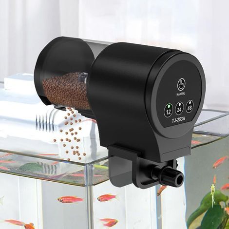 Distributeur automatique de poissons : capacité de 100 ml, distributeur d'alimentation de poisson résistant à l'humidité pour aquarium, réservoir de poisson
