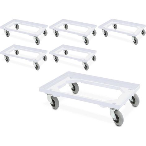 BRB Spar-Set, 6X Transportroller mit Flüsterrollen, für Behälter 600x400 mm oder 2X 400x300 mm (Weiß) (1/2)