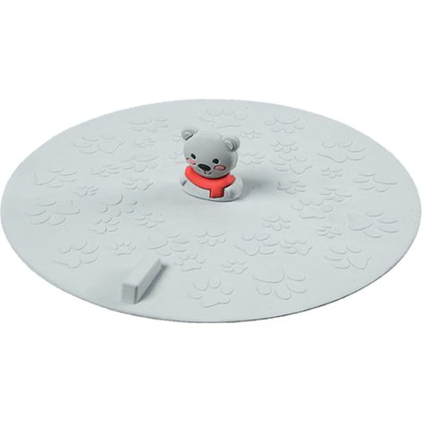 Matelas anti-odeurs, anti-salissures et anti-cafards pour toilettes, housse de lavabo pour salle de bain et cuisine, couvercle de siphon de sol en silicone (Grizzly Bear) (1/5)