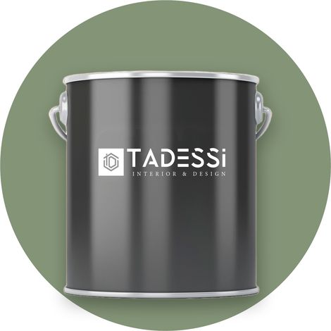 TADESSI Wandfarbe Grün - Khakigrün - abwaschbare Innenfarbe matt - Dispersionsfarbe - Geruchsarm und Lösemittelfrei