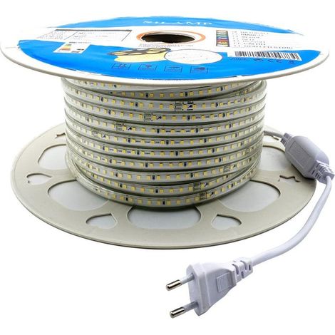 Ruban LED Fin 50M 220V Recoupable 20cm IP65 2835 120LED/m - Blanc Neutre  - SILUMEN