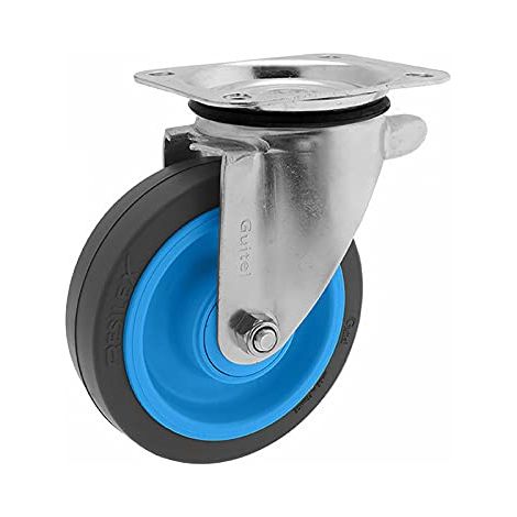 Roulette pivotante sur platine roue Résilex® pour charges lourdes - Maxiroll. diamètre 160 mm. charge 400 kg - GUITEL-POINT M