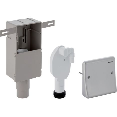 Geberit Set UP-Geruchsverschluss für Geräte, mit einem Anschluss, Wandeinbaukasten, Abdeckplatte Außendurchmesser 50-56mm