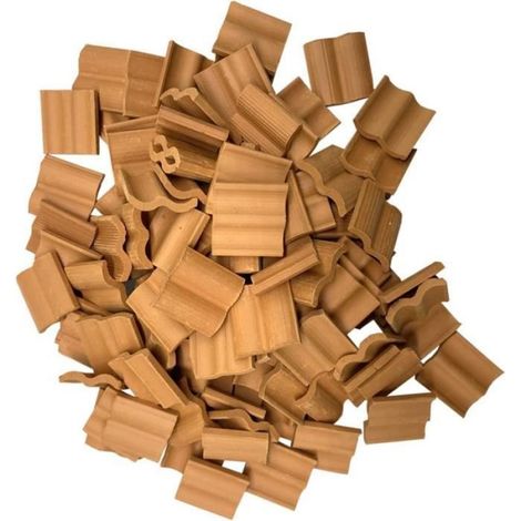 Tuiles Miniatures Briques Rouges 190 PCS de tuiles miniatures en plastique rouge Décoration de jardin féerique et maison de (1/4)
