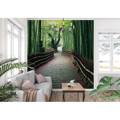 Papier peint japonais allee en bambou 1 - 150 x 250 cm (1/2)