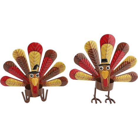 Stück Thanksgiving Truthahn Kerzenhalter, niedliches, vielseitiges Design, Tischdekoration aus Legierung
