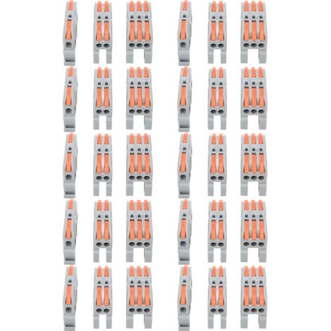 Lot de 30 connecteurs de raccordement de fils compacts sur rail, bornier de câblage rapide 250 V pour éclairage (1/5)