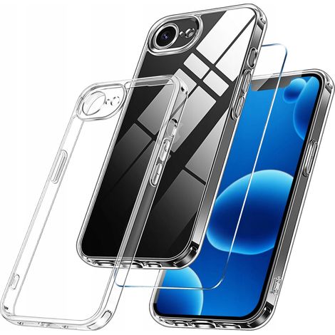 FUNDA TRASERA TRANSPARENTE DELGADA para Apple iPhone 16e + CRISTAL (1/5)
