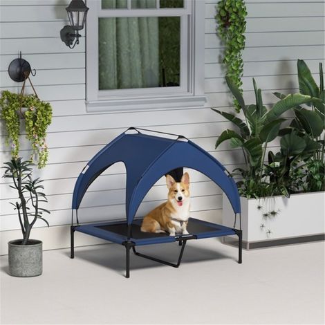 Multifunctional Waterproof Pet Bed with Breathable Mesh Canopy in Dark Blue for Ultimate Comfort and Style