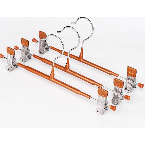 Set mit 10 Metallkleiderbügeln mit Clip, rutschfester Hosenbügel für