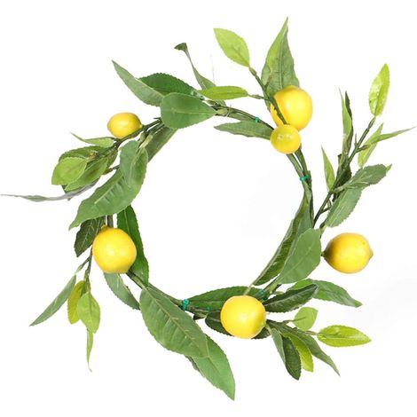 Guirlande Citron Artificielle - 35,5 cm - Pour Porte Intérieure Extérieure Fenêtre - Décoration Printemps Été - 1 Pièce (1/5)