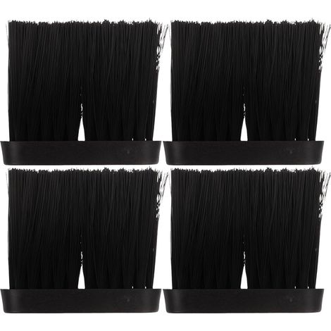 Lot de 4 têtes brosse rechange pour cheminée, balai en plastique noir (1/5)