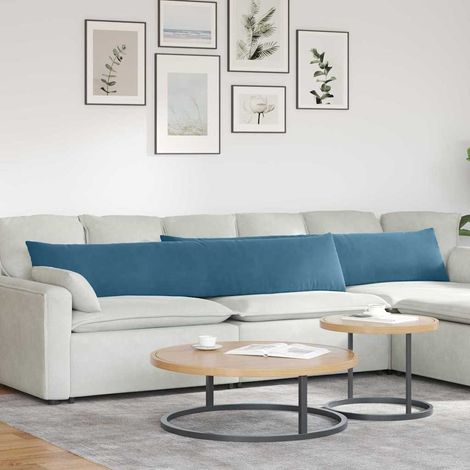 Sofakissen 2 Stück Blau 200 x 40 cm Cordstoff