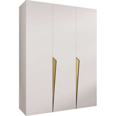 Armoire Hartford 604, Blanc, 202x150x52cm, Portes d'armoire: Avec des charnières, Nombre d'étagères: 0 (1/5)