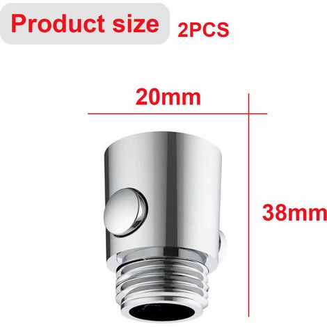 Valve d'arrêt de douche G1/2 en ABS chromé avec bouton poussoir inverseur de douche économiseur d'eau interrupteur pour douchette et flexible de douche 2 pièces (1/5)