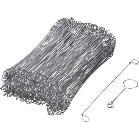 NATURE 200 Stück verzinkte Drahtschlaufen für Drahtwickler - (L16 cm x Ø1 mm)
